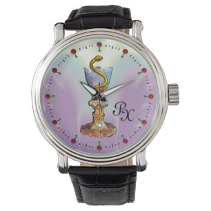 RELOJ DE PULSERA BOWL DE HYGEIA, MEDICINA, FARMACIA MONOGRAMA