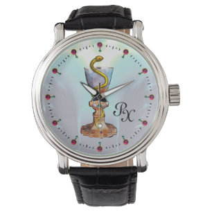 RELOJ DE PULSERA BOWL DE HYGEIA, MEDICINA, FARMACIA MONOGRAMA