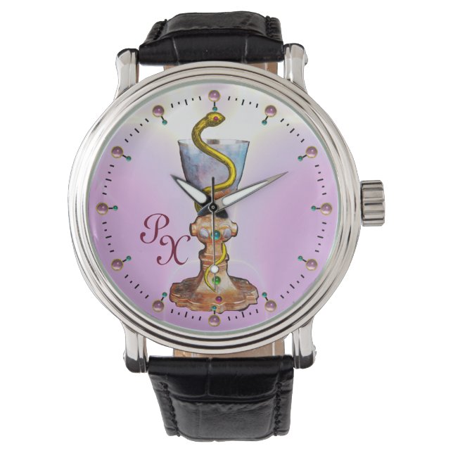 Reloj De Pulsera BOWL DE HYGEIA MONOGRAM Medicina, Farmacia, Pink (Anverso)