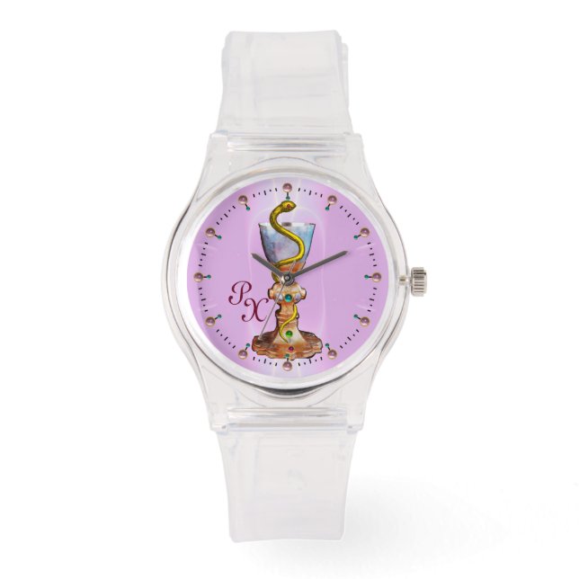 Reloj De Pulsera BOWL DE HYGEIA MONOGRAM Medicina, Farmacia, Pink (Anverso)