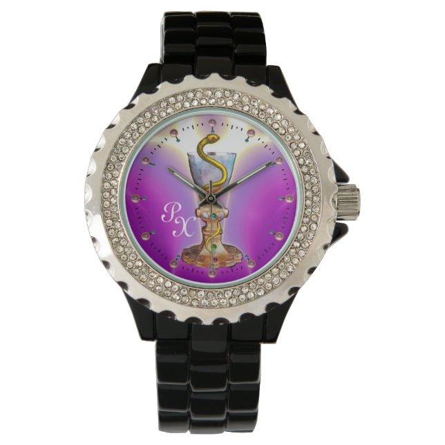 Reloj De Pulsera BOWL DE HYGEIA MONOGRAM Medicina, Farmacia, Pink (Anverso)