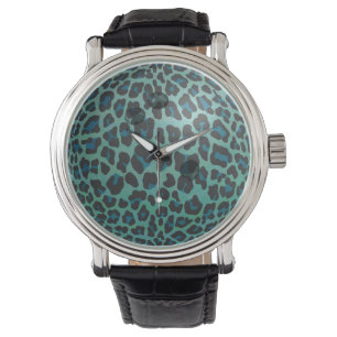 Reloj De Pulsera Bowling Ball Leopard Verde azulado