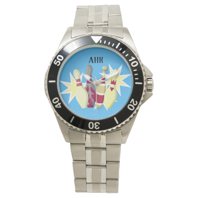 Reloj De Pulsera Bowling de estilo vintage (Anverso)