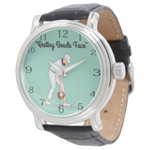 Reloj De Pulsera Bowls de césped: Cara de bolos en descanso