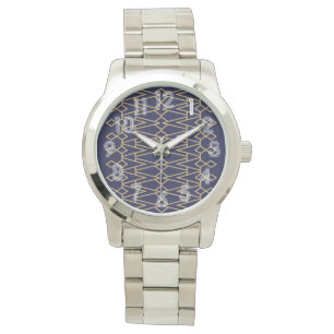 Reloj De Pulsera Bowties azules y dorados