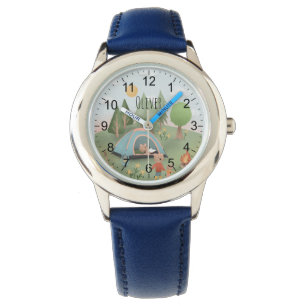 Reloj De Pulsera Boys Cute Camping al aire libre Forest Bear