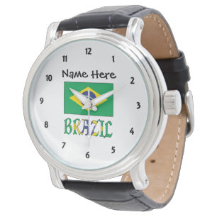 Reloj De Pulsera Brasil y la bandera brasileña personalizada para h