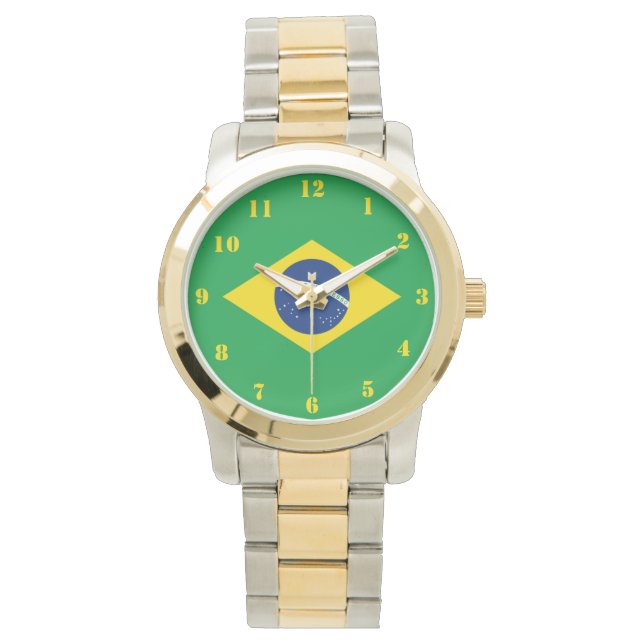 Reloj De Pulsera Brazil Flag World Cup 2026 Football Brasil Soccer (Anverso)
