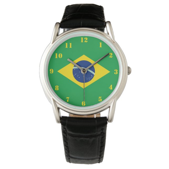 Reloj De Pulsera Brazil Flag World Cup 2026 Football Brasil Soccer (Anverso)