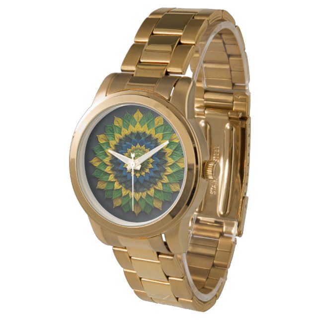 Reloj De Pulsera Brazilian Leaf Mandala - Watch (Angular)