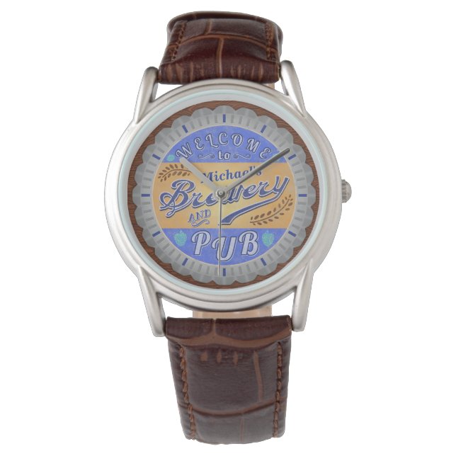 Reloj De Pulsera Brewery Pub Personalizado Beer Botella Cap (Anverso)