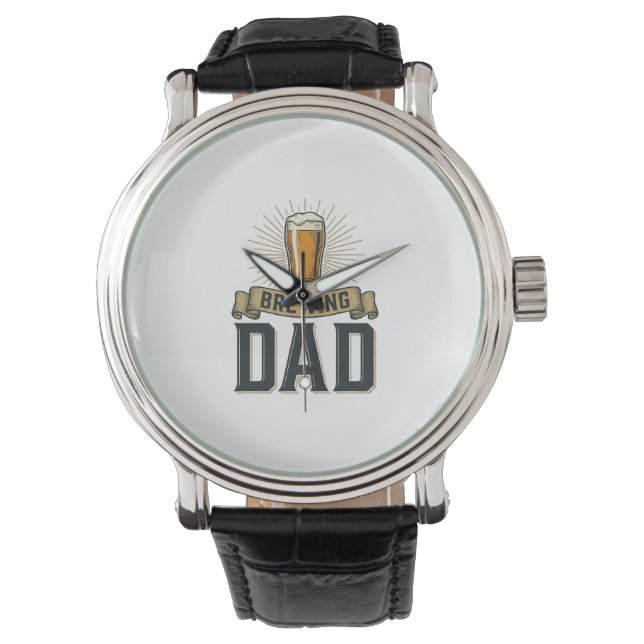 Reloj De Pulsera Brewing Dad Beer Vintage Engraving Shirt Design_1 (Anverso)