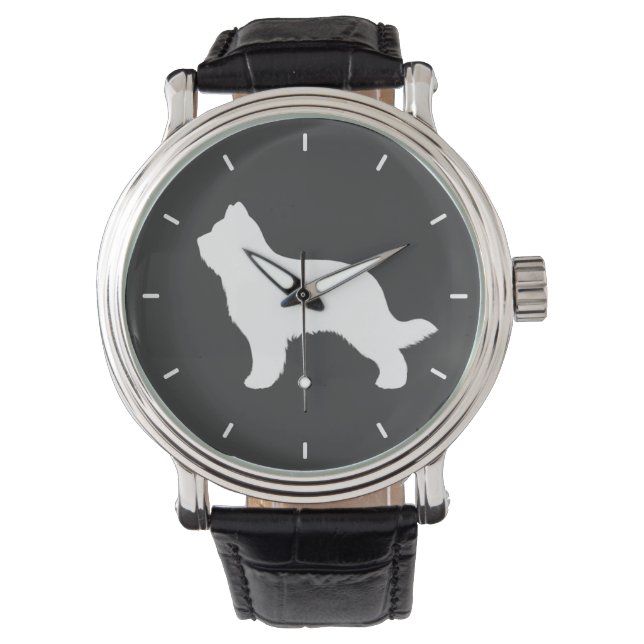 Reloj De Pulsera Briard Dog Silhouette (Anverso)
