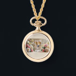 Reloj De Pulsera Bridal necklace watch-gold<br><div class="desc">Timeless elegance meets romantic charm with this Happily Ever After gold necklace watch. Featuring delicate champagne glasses tied with satin bows and framed by soft roses, this piece is both a graceful accessory and a meaningful keepsake. Perfect for brides, bridesmaids, or as a heartfelt gift, it adds a classic touch...</div>