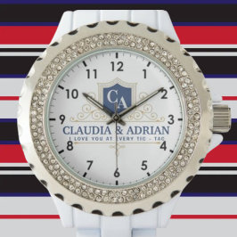 Reloj De Pulsera Bride And Groom Monogram Names Weeding gift