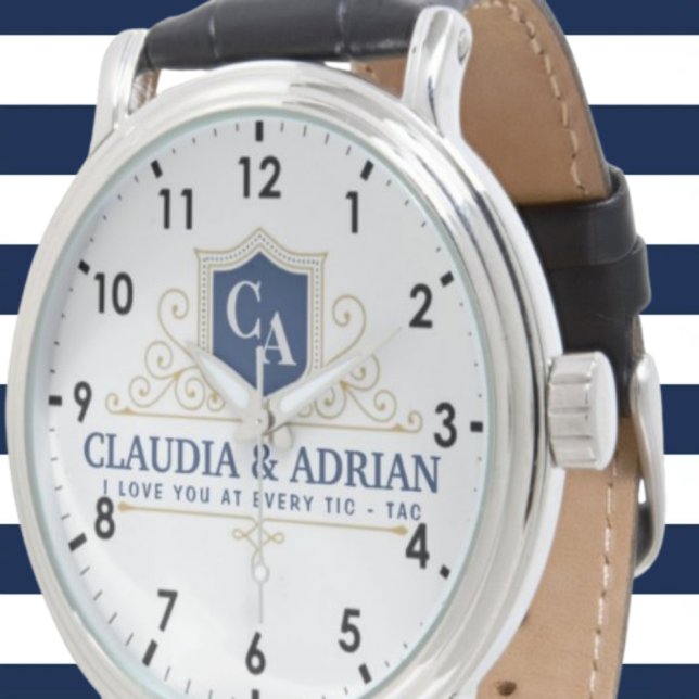 Reloj De Pulsera  Bride And Groom Monogram Names Weeding gift (Subido por el creador)