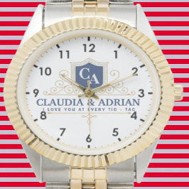 Reloj De Pulsera Bride And Groom Monogram Names Weeding gift