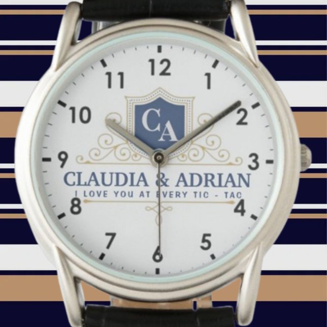 Reloj De Pulsera  Bride And Groom Monogram Names Weeding gift (Subido por el creador)