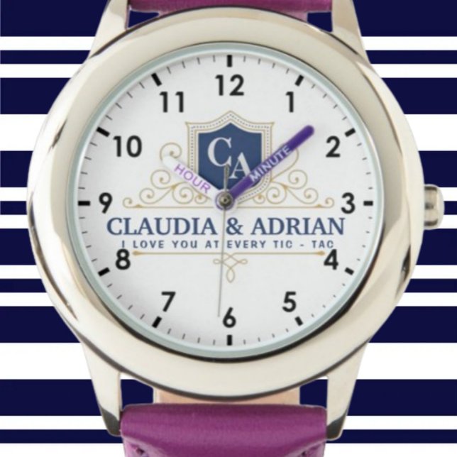 Reloj De Pulsera  Bride And Groom Monogram Names Weeding gift (Subido por el creador)