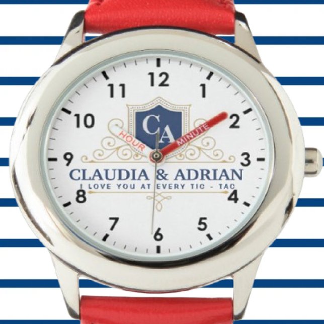 Reloj De Pulsera  Bride And Groom Monogram Names Weeding gift (Subido por el creador)