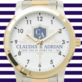 Reloj De Pulsera Bride And Groom Monogram Names Weeding gift