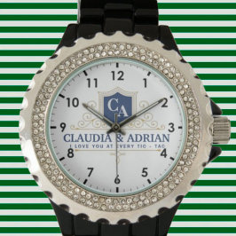 Reloj De Pulsera Bride And Groom Monogram Names Weeding gift