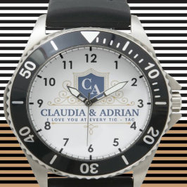 Reloj De Pulsera Bride And Groom Monogram Names Weeding gift