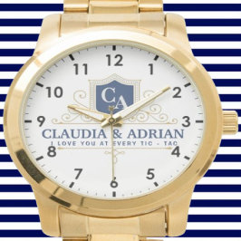 Reloj De Pulsera Bride And Groom Monogram Names Weeding gift