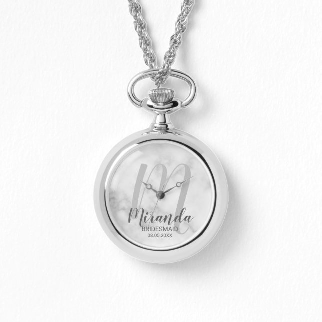 Reloj De Pulsera Bridesmaid personalizada de escritura moderna (Anverso)