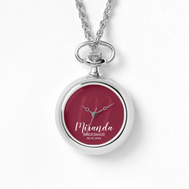 Reloj De Pulsera Bridesmaid personalizada de escritura moderna (Anverso)