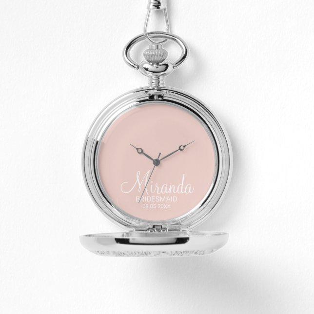 Reloj De Pulsera Bridesmaid personalizada de escritura moderna (Anverso)