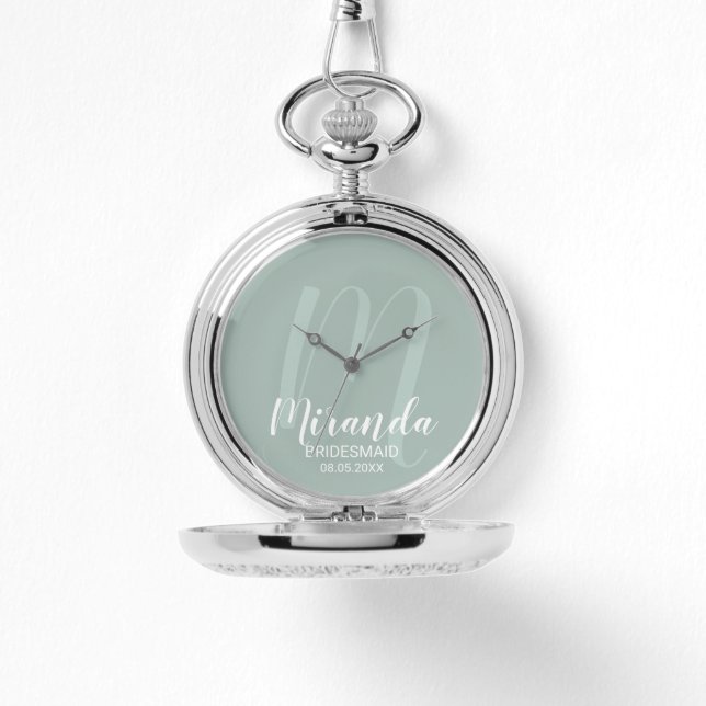 Reloj De Pulsera Bridesmaid personalizada de escritura moderna (Anverso)