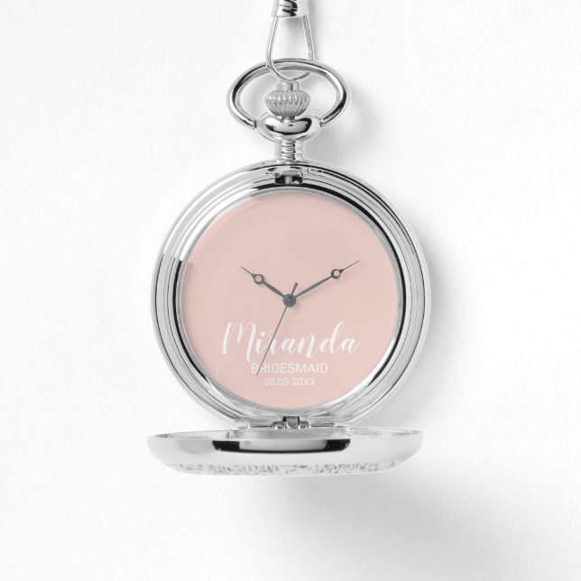 Reloj De Pulsera Bridesmaid personalizada de escritura moderna (Anverso)