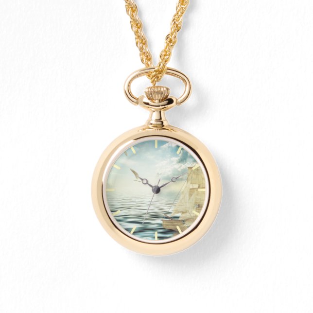 Reloj De Pulsera Brigantine Sailboat & Seagulls (Anverso)