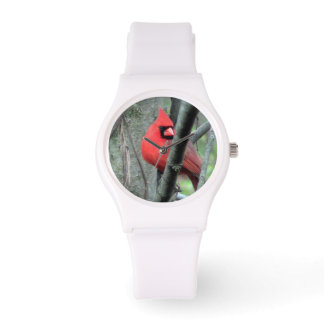 Reloj De Pulsera Brillante cardenal rojo