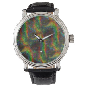 Reloj De Pulsera Brillante Holográfico Iris Luces Purpurina Ola