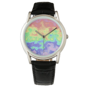 Reloj De Pulsera Brillante Trippy Retro Groovy Boho Hippie Rainbow