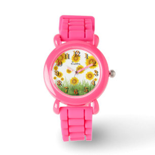 Reloj De Pulsera Brillante y elegante Sunflower Sweet Whimsical