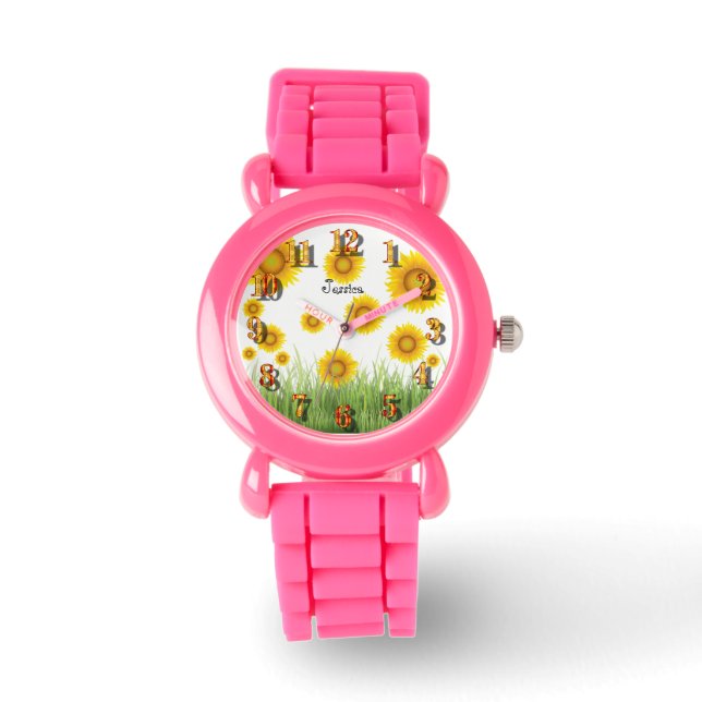 Reloj De Pulsera Brillante y elegante Sunflower Sweet Whimsical (Anverso)