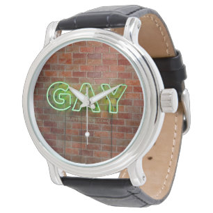 Reloj De Pulsera Brillantes ladrillos verdes del neón de SlipperyJo
