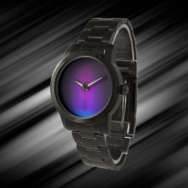 Reloj De Pulsera Brillo de gradiente violeta negro