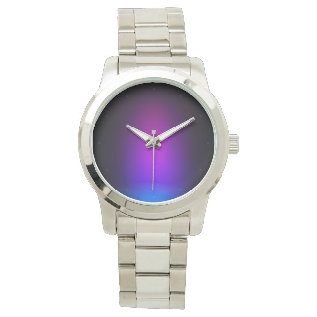 Reloj De Pulsera Brillo de gradiente violeta negro (Anverso)
