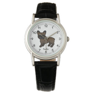 Reloj De Pulsera Brindle Bulldog francés lindo caricatura perro y n