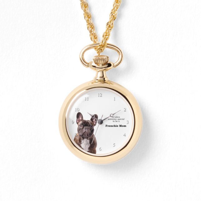 Reloj De Pulsera Brindle French Bulldog Mom (Anverso)