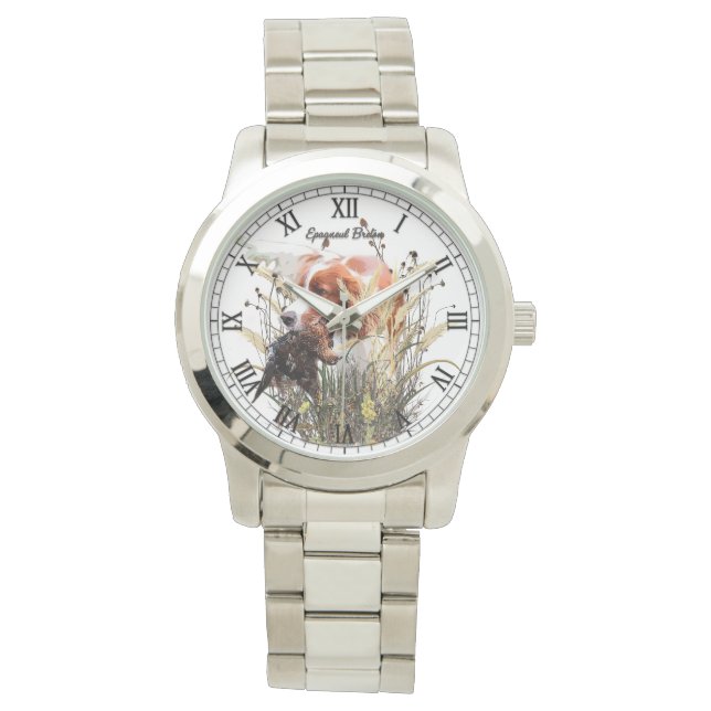 Reloj De Pulsera Brittany Spaniel (Anverso)
