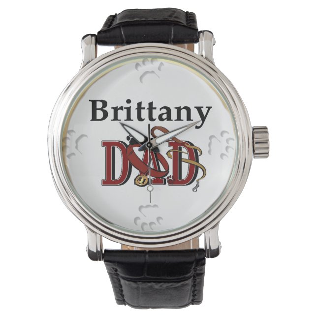 Reloj De Pulsera Brittany Spaniel Dad (Anverso)