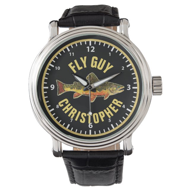 Reloj De Pulsera Brook Trout Fly Fishing FLY GUY Personalizado Angl (Anverso)