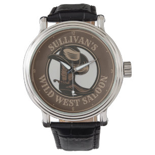 Reloj De Pulsera Brotes de Cowboy West Saloon personalizados