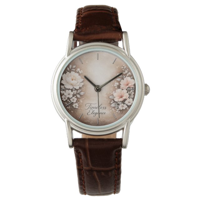 Reloj De Pulsera Brown leather "Timeless Elegance" watch with a cla (Anverso)