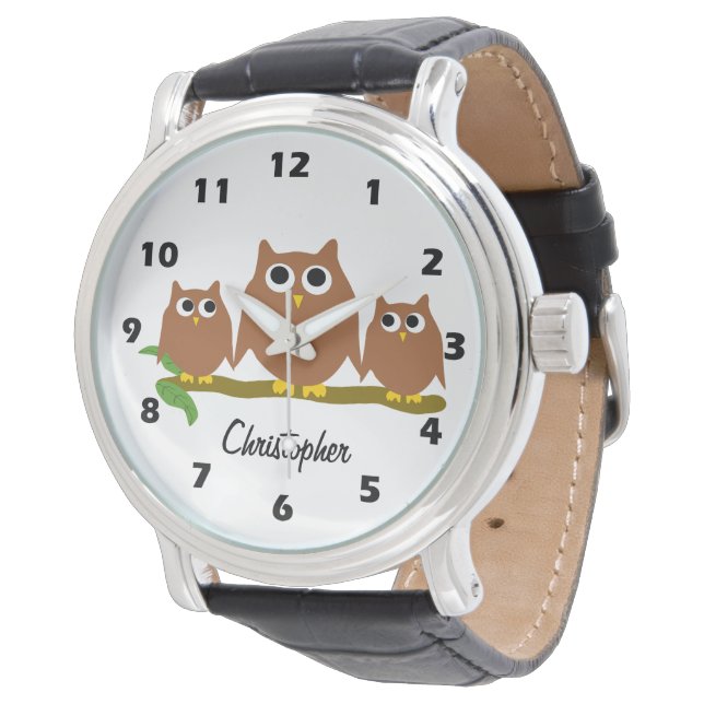 Reloj De Pulsera Brown Owl Design Personalised (Angular)